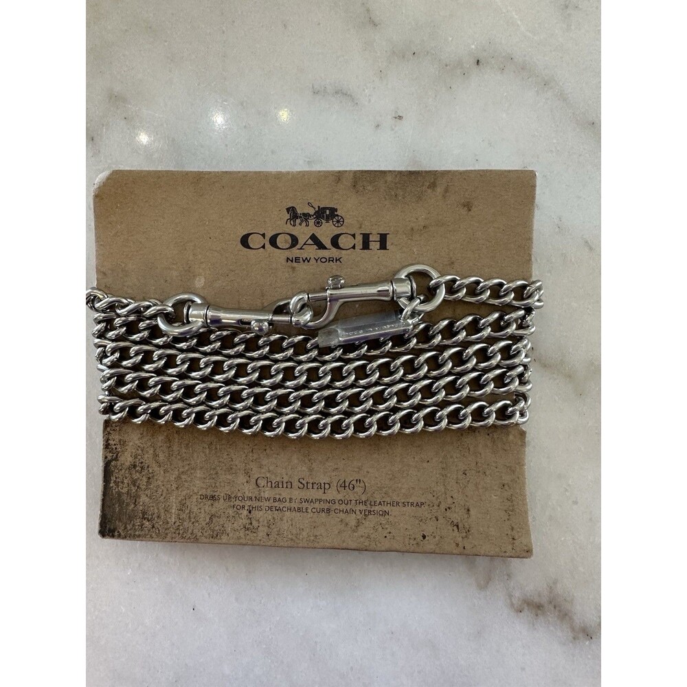 Coach Chain Shoulder Strap for Handbag 46" Silver New